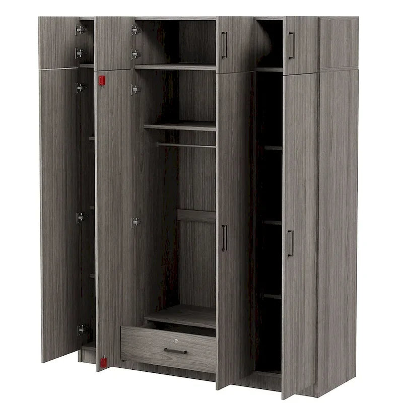 Wardrobe with Multiple Storage Space and Top Cabinet by Harper&Bright Designs