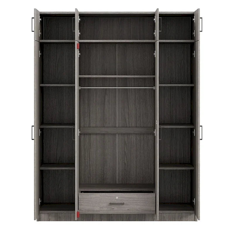 Wardrobe with Multiple Storage Space and Top Cabinet by Harper&Bright Designs