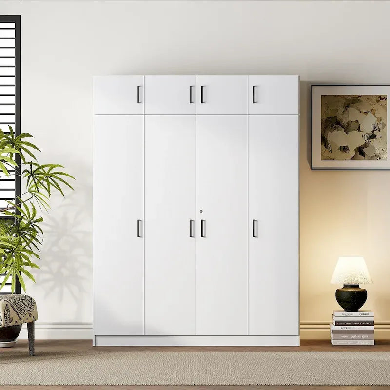 Wardrobe with Multiple Storage Space and Top Cabinet by Harper&Bright Designs
