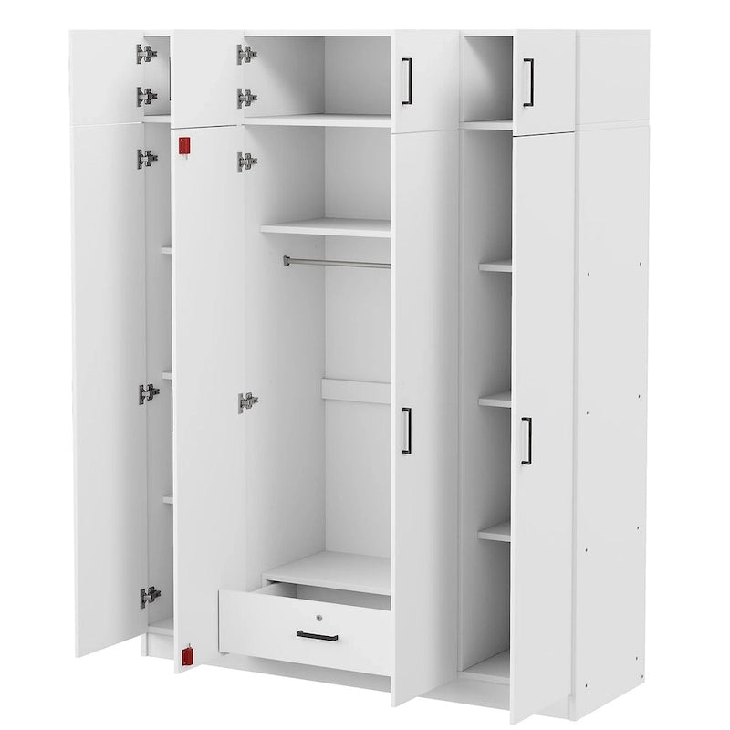 Wardrobe with Multiple Storage Space and Top Cabinet by Harper&Bright Designs