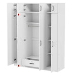 Wardrobe with Multiple Storage Space and Top Cabinet by Harper&Bright Designs