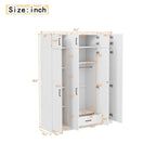 Wardrobe with Multiple Storage Space and Top Cabinet by Harper&Bright Designs
