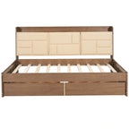 Full Size Wood Daybed with USB Ports and Drawers