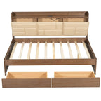 Full Size Wood Daybed with USB Ports and Drawers