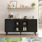 JASIWAY Buffet Table Kitchen Sideboard with Glass Doors