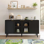 JASIWAY Buffet Table Kitchen Sideboard with Glass Doors