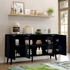 JASIWAY Buffet Table Kitchen Sideboard with Glass Doors