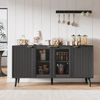 JASIWAY Buffet Table Kitchen Sideboard with Glass Doors