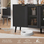 JASIWAY Buffet Table Kitchen Sideboard with Glass Doors