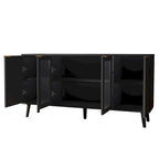 JASIWAY Buffet Table Kitchen Sideboard with Glass Doors