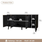 JASIWAY Buffet Table Kitchen Sideboard with Glass Doors