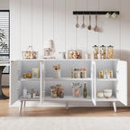 JASIWAY Buffet Table Kitchen Sideboard with Glass Doors