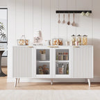 JASIWAY Buffet Table Kitchen Sideboard with Glass Doors