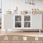 JASIWAY Buffet Table Kitchen Sideboard with Glass Doors