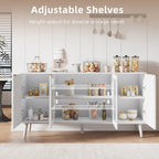 JASIWAY Buffet Table Kitchen Sideboard with Glass Doors