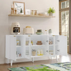JASIWAY Buffet Table Kitchen Sideboard with Glass Doors