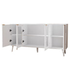JASIWAY Buffet Table Kitchen Sideboard with Glass Doors