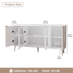JASIWAY Buffet Table Kitchen Sideboard with Glass Doors