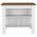 40.5 in. W Wood Kitchen Island Dining Table with 3 Shelves