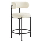 Albie Boucle Fabric Counter Stools - Set of 2