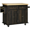 2024 NEW Modern Rolling Kitchen Island Cart with Spice Rack