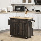 2024 NEW Modern Rolling Kitchen Island Cart with Spice Rack