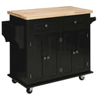 2024 NEW Modern Rolling Kitchen Island Cart with Spice Rack
