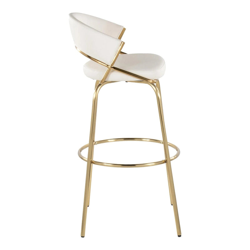 Silver Orchid Tatyana 30 Fixed-Height Bar Stool with Metal Legs (Set of 2)