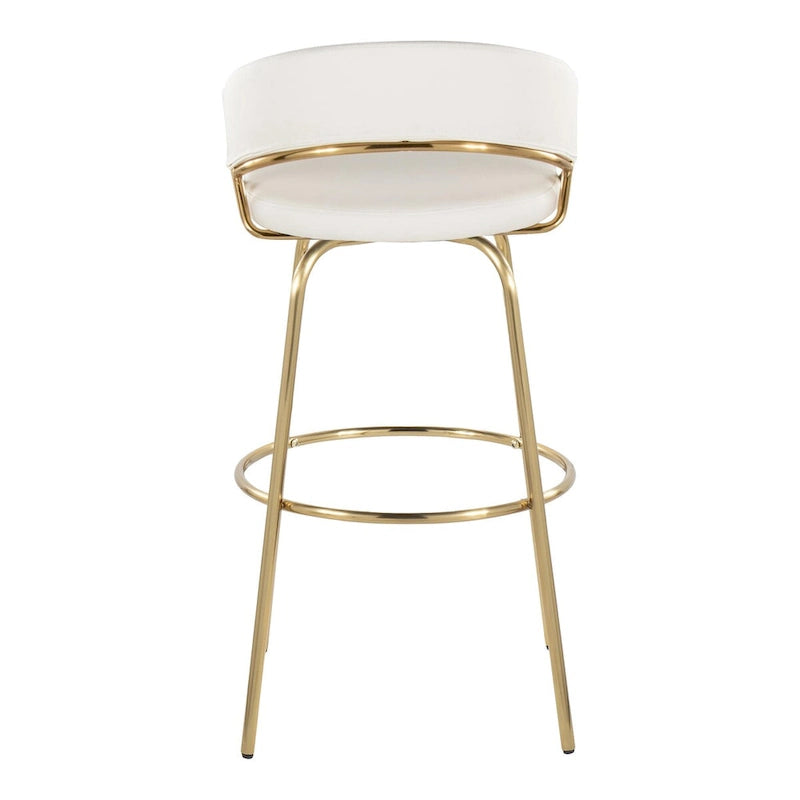 Silver Orchid Tatyana 30 Fixed-Height Bar Stool with Metal Legs (Set of 2)