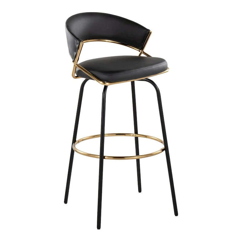Silver Orchid Tatyana 30 Fixed-Height Bar Stool with Metal Legs (Set of 2)