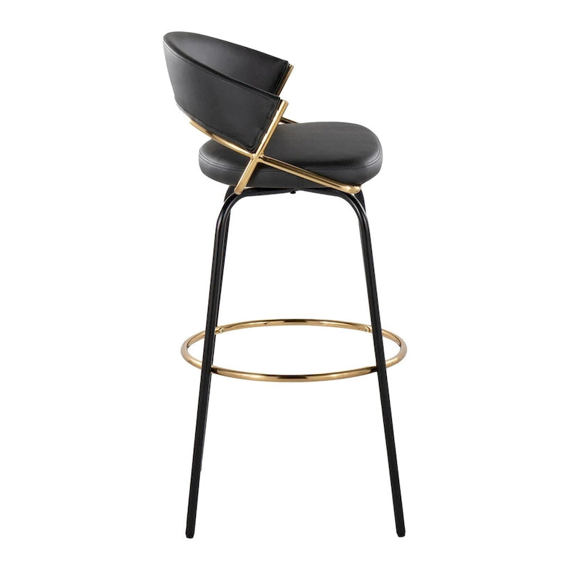 Silver Orchid Tatyana 30 Fixed-Height Bar Stool with Metal Legs (Set of 2)
