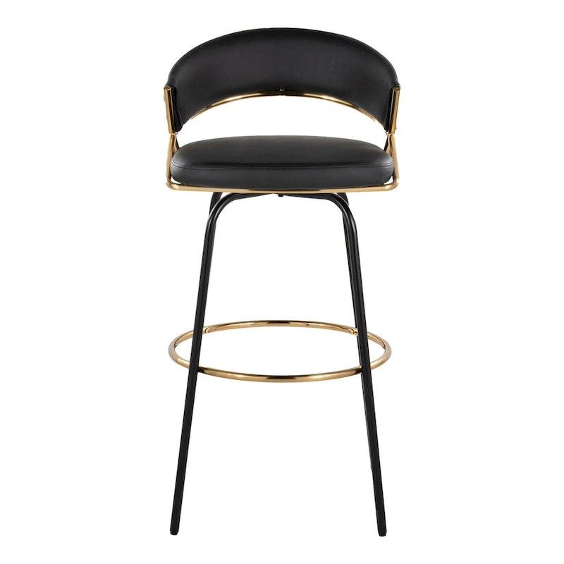 Silver Orchid Tatyana 30 Fixed-Height Bar Stool with Metal Legs (Set of 2)