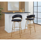 Silver Orchid Tatyana 30 Fixed-Height Bar Stool with Metal Legs (Set of 2)