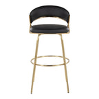 Silver Orchid Tatyana 30 Fixed-Height Bar Stool with Metal Legs (Set of 2)