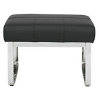 Studio Designs Home Allure Rectangular Metal Blended Leather Modern Ottoman
