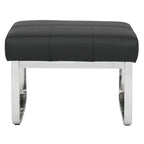 Studio Designs Home Allure Rectangular Metal Blended Leather Modern Ottoman