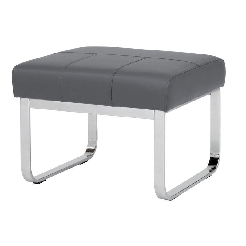 Studio Designs Home Allure Rectangular Metal Blended Leather Modern Ottoman