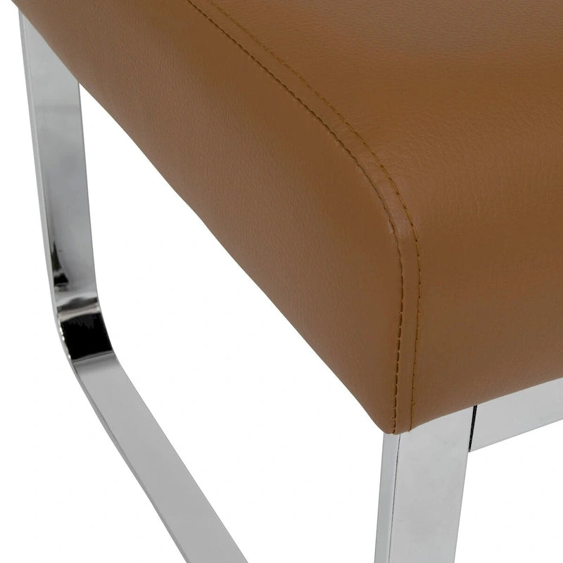 Studio Designs Home Allure Rectangular Metal Blended Leather Modern Ottoman