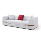 3-Seater Upholstered Sofa Mutiple Color Loveseat Couch with Pillows