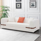3-Seater Upholstered Sofa Mutiple Color Loveseat Couch with Pillows