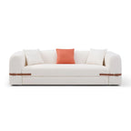 3-Seater Upholstered Sofa Mutiple Color Loveseat Couch with Pillows