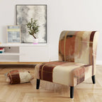 Designart Chocolate Brown Elementary III Upholstered Abstract Accent Chair and Modern & Contemporary Arm Chair