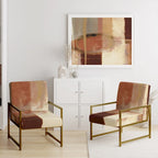 Designart Chocolate Brown Elementary III Upholstered Abstract Accent Chair and Modern & Contemporary Arm Chair