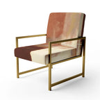 Designart Chocolate Brown Elementary III Upholstered Abstract Accent Chair and Modern & Contemporary Arm Chair