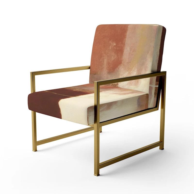 Designart Chocolate Brown Elementary III Upholstered Abstract Accent Chair and Modern & Contemporary Arm Chair