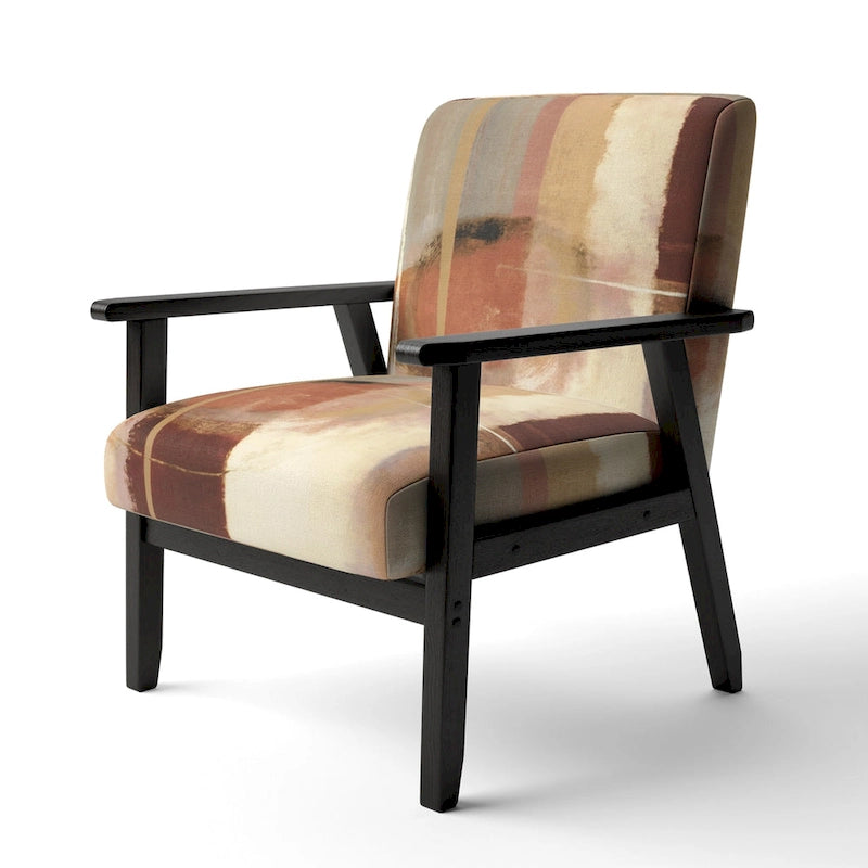 Designart Chocolate Brown Elementary III Upholstered Abstract Accent Chair and Modern & Contemporary Arm Chair