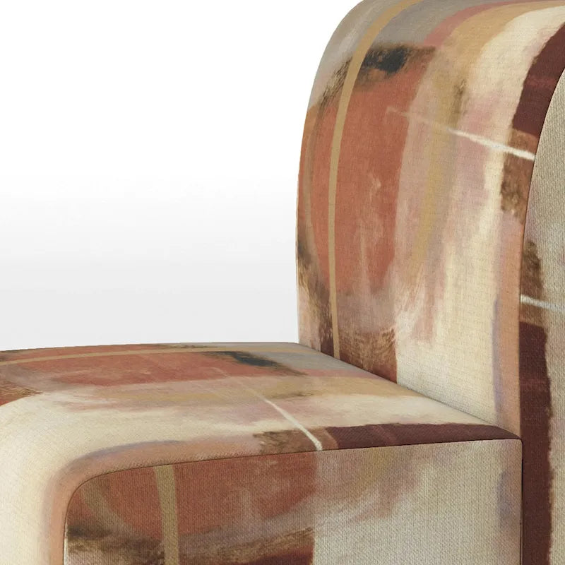 Designart Chocolate Brown Elementary III Upholstered Abstract Accent Chair and Modern & Contemporary Arm Chair