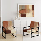 Designart Chocolate Brown Elementary III Upholstered Abstract Accent Chair and Modern & Contemporary Arm Chair