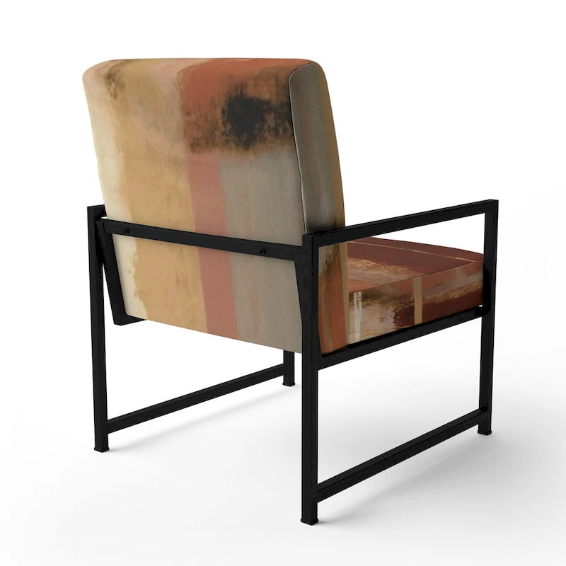 Designart Chocolate Brown Elementary III Upholstered Abstract Accent Chair and Modern & Contemporary Arm Chair
