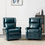 Faux Leather Swivel Nursery Recliners (Metal Base) — Set of 2